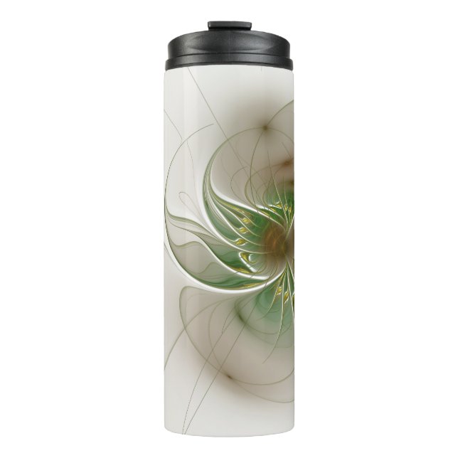 Soft and tenderderness Fraktal Fantasy Blume Thermosbecher (Vorderseite)