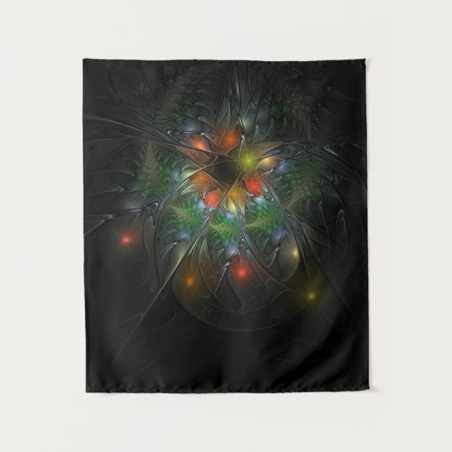 Soft and tenderderness Fraktal Fantasy Blume Wandteppich (Vorderseite)