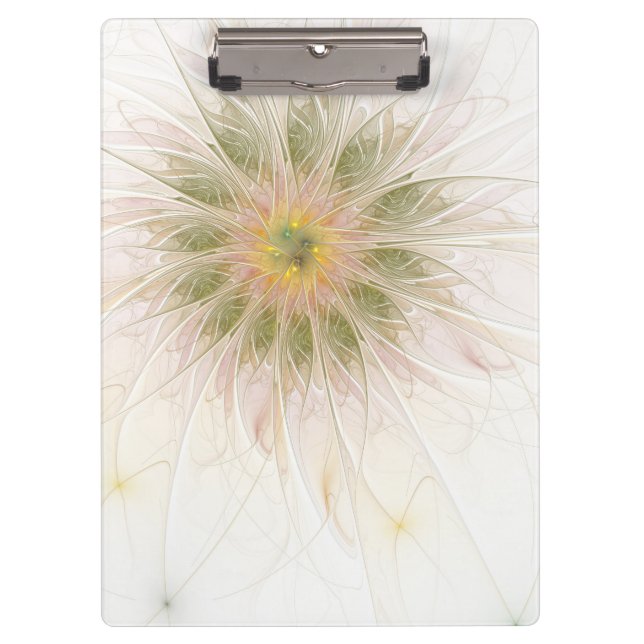 Soft and tenderness fractal fantasy flowers klemmbrett (Vorderseite)