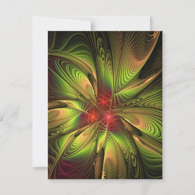 Soft and tenderness fractal fantasy flowers mitteilungskarte (Vorderseite)