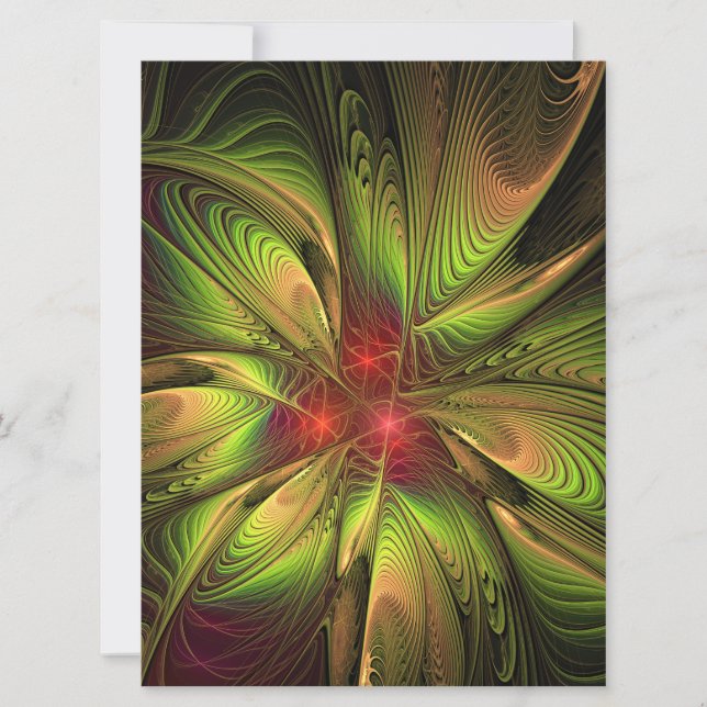 Soft and tenderness fractal fantasy flowers save the date (Vorderseite)