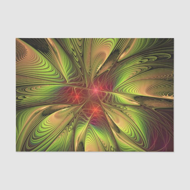 Soft and tenderness fractal fantasy flowers seidenpapier (Vorderseite)