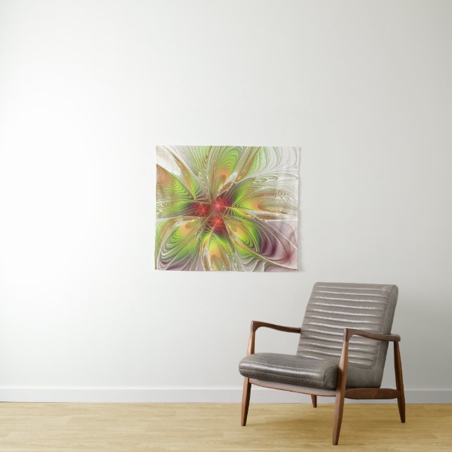 Soft and tenderness fractal fantasy flowers  wandteppich (Beispiel (Horizontal))