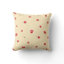Soft Apricot Japanese Red Tulip Floral Pattern