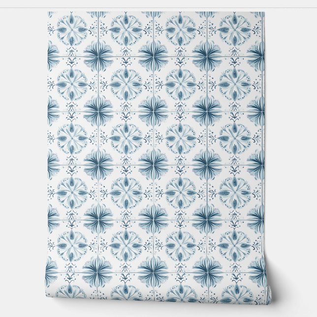 Soft Aquamarin Blossom Medley Petite - Aquamarin,  Tapete (Abrollen)