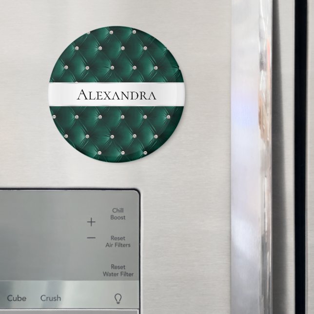 Soft Aquamarin Green Luxus Imitats Velvet Name Magnet (In Situ (Kühlschrank))