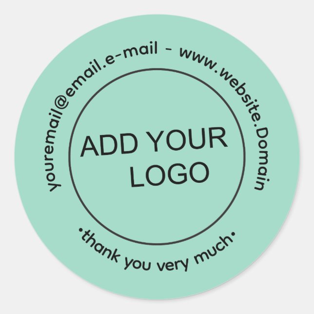 Soft Aquamarine Logo-Aufkleber Runder Aufkleber (Vorderseite)