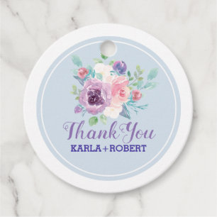 Soft Aquarellfarben Blume mit Bluetext Geschenkanhänger