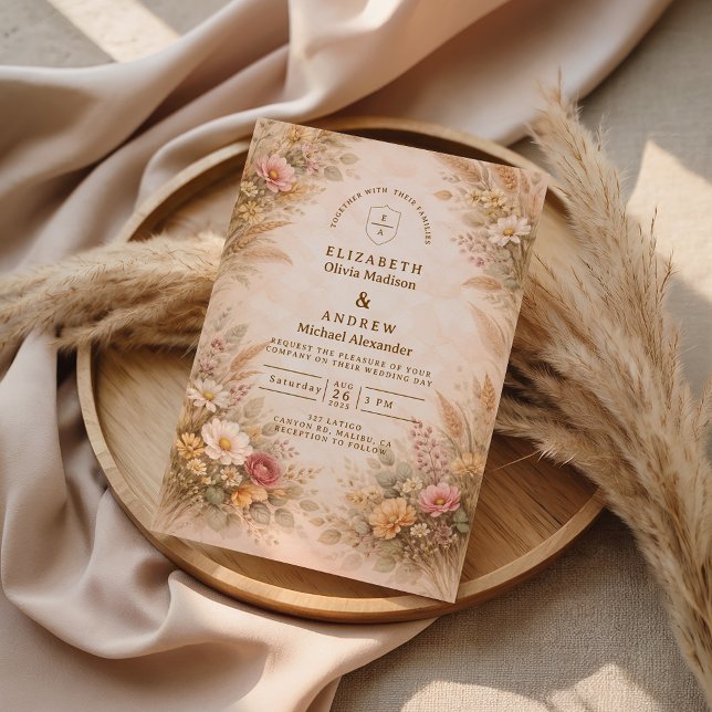 Soft Autumn Floral Wedding Einladung (Von Creator hochgeladen)