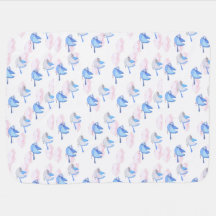 Soft Baby Blanket mit Bluebirts und Cloud Design