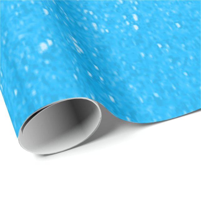 Soft Baby Blue Glitzer Print Geschenkpapier (Rolleneckpunkt)