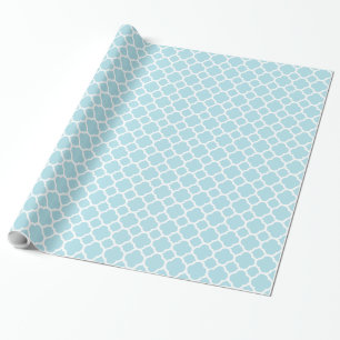 Soft Baby Blue Quatrefoil Pattern Geschenkpapier