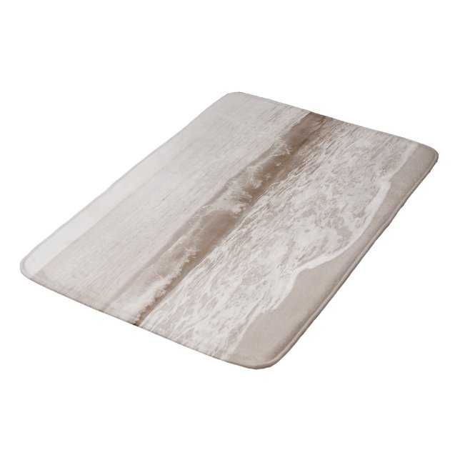 Soft Beige Atlantic Ocean Bliss 2 #ocean #art Badematte (Schrägansicht)