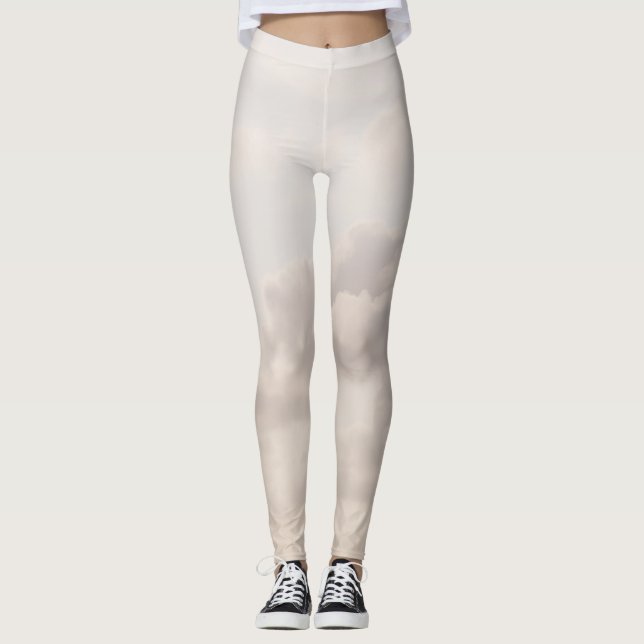 Soft Beige Caribbean Clouds Dream 1 Leggings (Vorderseite)