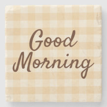 Soft Beige Checkered Morning Untersetzer - Minimal