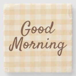 Soft Beige Checkered Morning Untersetzer - Minimal