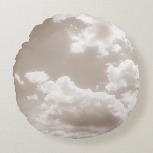 Soft Beige Clouds 5 #clouds #art Rundes Kissen