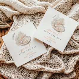 Soft Beige Coastal Pearl Baby Dusche Napkins Serviette