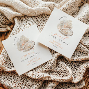 Soft Beige Coastal Pearl Baby Dusche Napkins Serviette