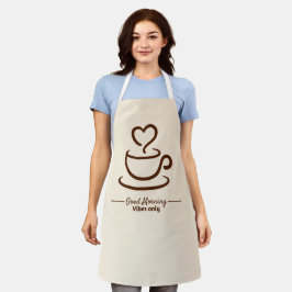 Soft Beige Coffee Schürze - Good Morning Heart Des