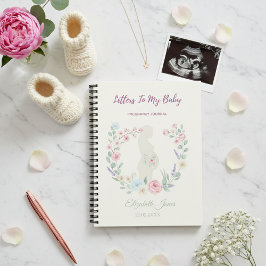 Soft Beige Floral Pregnancy Journal Keepsake Notizblock