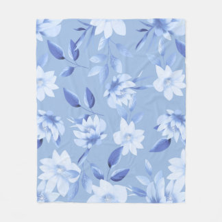 Soft Beige Flower Throw Blanket for Sofa & Bed Fleecedecke