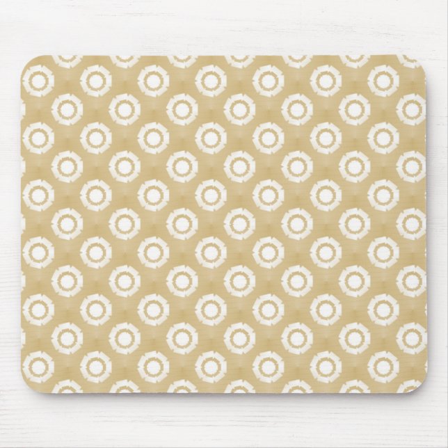 Soft Beige Funky Blume Mousepad (Vorne)