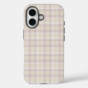 Soft beige Plaid iPhone 7, Tough iPhone 16 Hülle