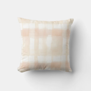 Soft Beige und Peach Watercolor Kariert Throw Kiss Kissen
