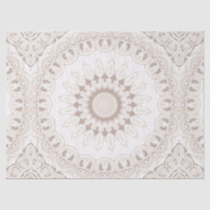 Soft Beige und White Mandala Medallion Seidenpapier