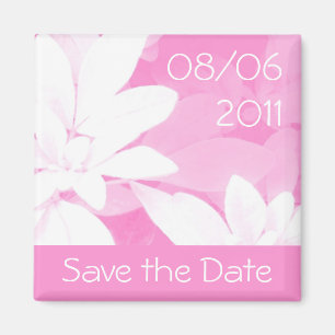 Soft-Blätter Rosa Streifen "Save the Date"-Magnet Magnet