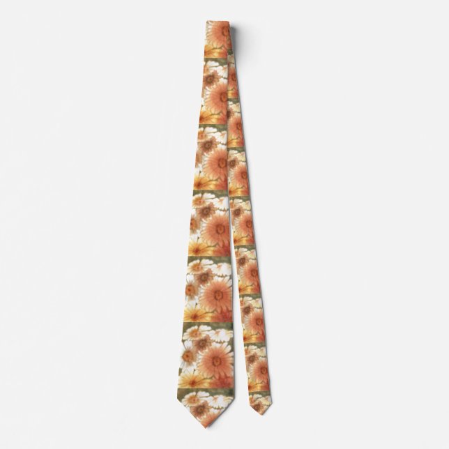 "Soft Bloom #1" Blumengarten Neck Tie Krawatte (Vorderseite)