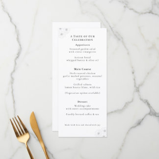 Soft Bloom Elegance "4 *9" Wedding Menu Menükarte