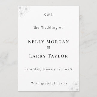 Soft Bloom Elegance Wedding Program Programm