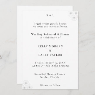Soft Bloom Elegance Wedding Rehearsal Invitation Einladung