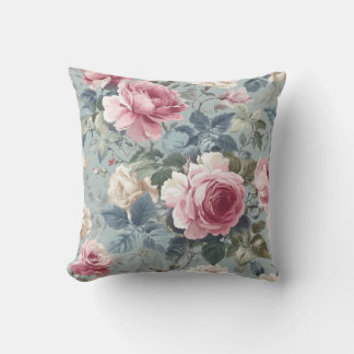 Soft Bloom Offene Rose Wasserfarbe Kissen
