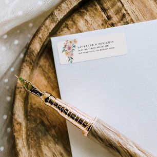 Soft Blooms Hochzeitrücksendekleber für die Rückse