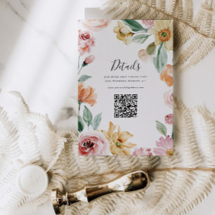 Soft Blooms Wedding Details QR Card Begleitkarte