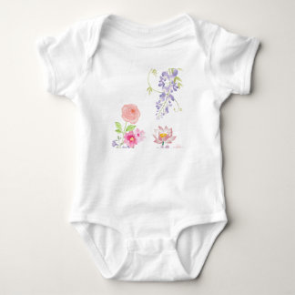 “Soft Blossom Garden Watercolor Design” Baby Strampler