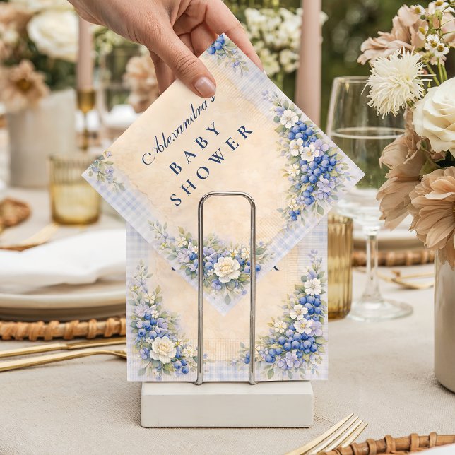 Soft Blue Blueberry Baby Shower Serviette (Von Creator hochgeladen)