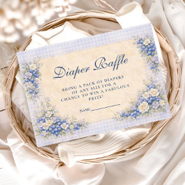 Soft Blue Blueberry Diapper Raffle Begleitkarte