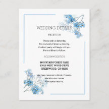 Soft Blue Botanical Watercolor Blume Hochzeit
