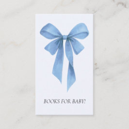 Soft Blue Bow Boy Baby Shower Books For Baby Begleitkarte