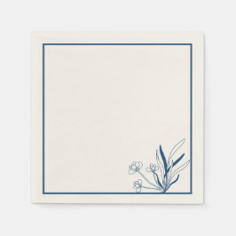 Soft Blue Coastal Botanical Napkins Serviette