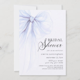 Soft Blue Coquette Bow Brautparty Einladung
