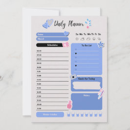 Soft Blue Daily Planner with Mood & Water Track Feiertagskarte