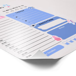 Soft Blue Daily Planner with Mood & Water Track Fotodruck
