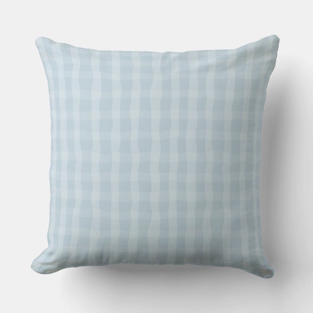 Soft Blue Dainty Kariert Kissen (Vorderseite)