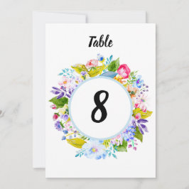 Soft Blue Floral Romantic Wedding Tischnummer