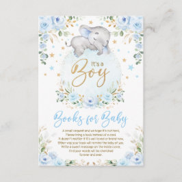 Soft Blue Gold Elephant Books for Baby Books Begleitkarte